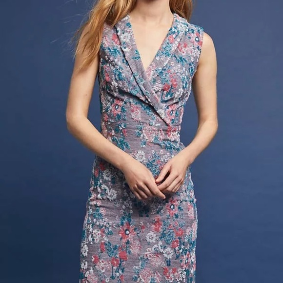 Maeve Dresses & Skirts - Anthropologie Maeve Sleeveless Floral Jacquard Sheath Dress in Lilac size 6 NWT